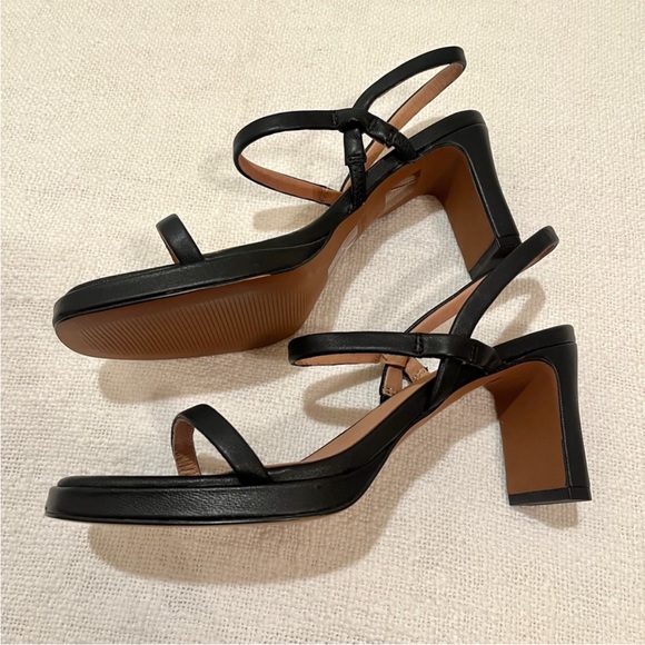 Madewell black and brown/tan Cherelle slingback leather heel sandal US size 8 - Picture 4 of 7